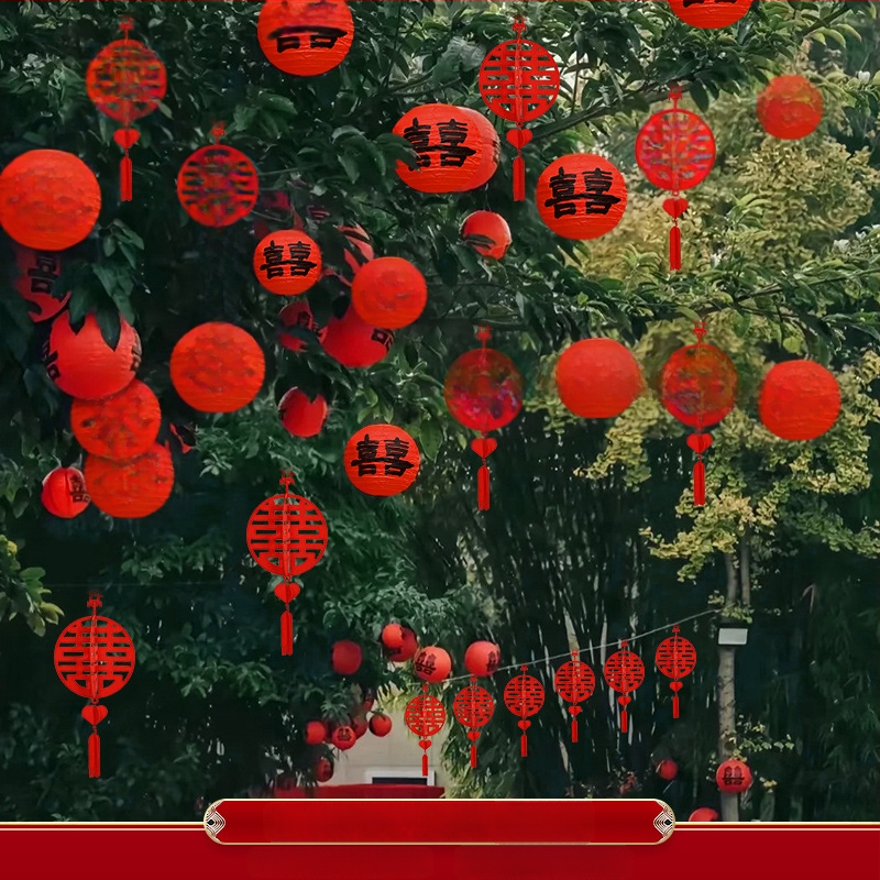 Apskritas popierinės žibinto pakabukas, rankų darbo, skirtas lauko augalų dekoravimui ir vestuvėms