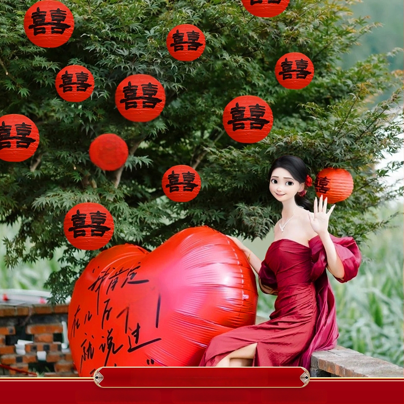 Apskritas popierinės žibinto pakabukas, rankų darbo, skirtas lauko augalų dekoravimui ir vestuvėms