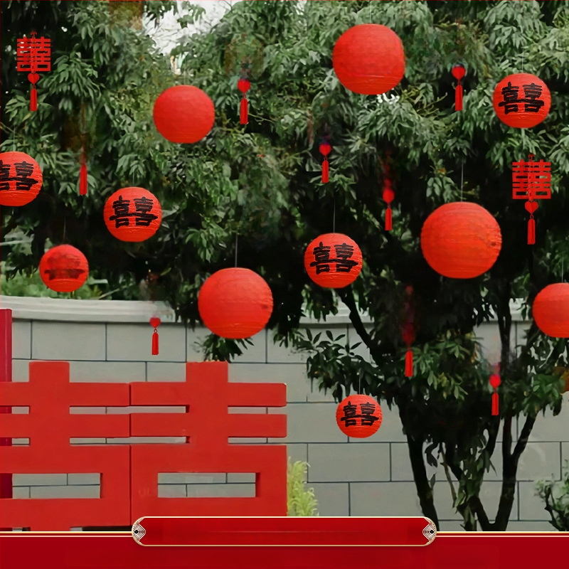 Apskritas popierinės žibinto pakabukas, rankų darbo, skirtas lauko augalų dekoravimui ir vestuvėms