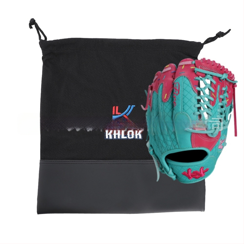 Beisbolo pirštinės laikymo krepšys, karvų oda, kairiarankė naudojimui, su prekės ženklo siuvinėjimu, apie 650 g