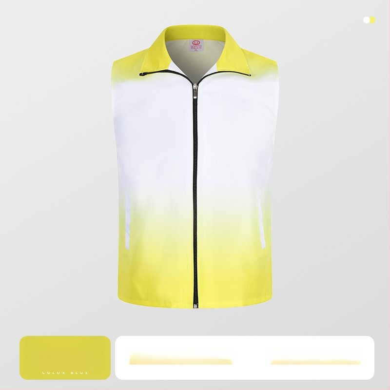 Работен елек с принт лого - цип, без яка, полиестер, основен плат