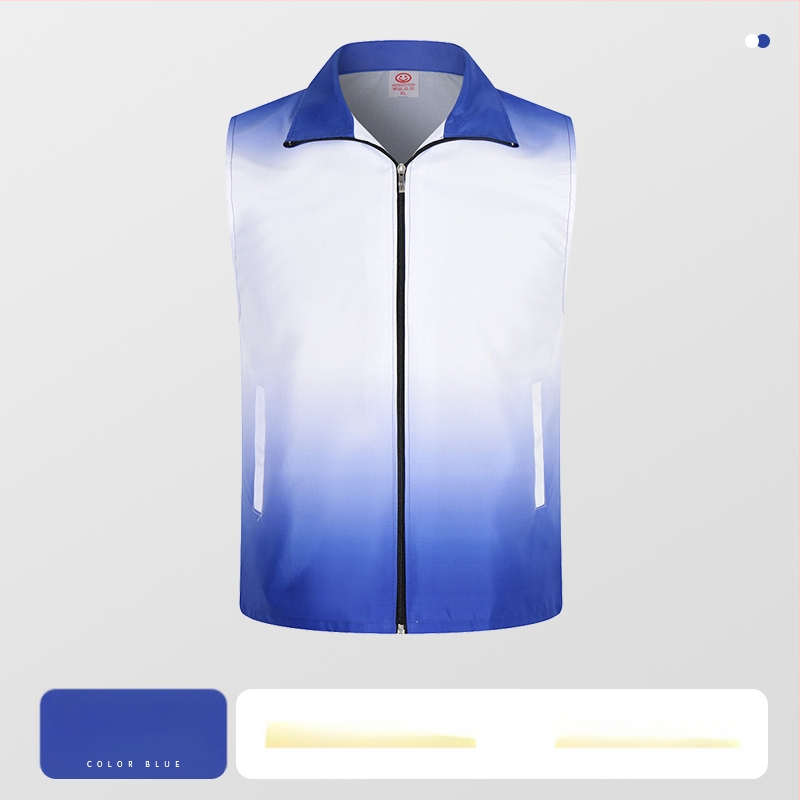 Работен елек с принт лого - цип, без яка, полиестер, основен плат