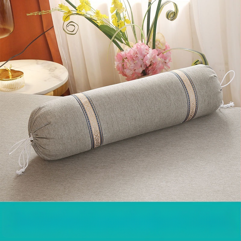 Удължена цилиндрична възглавничка за крак в европейски стил – сваляща се и подходяща за пране, пълнеж от коприна, комплект от четири части