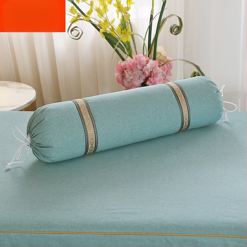 Удължена цилиндрична възглавничка за крак в европейски стил – сваляща се и подходяща за пране, пълнеж от коприна, комплект от четири части