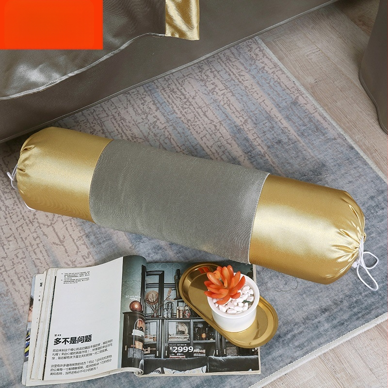 Удължена цилиндрична възглавничка за крак в европейски стил – сваляща се и подходяща за пране, пълнеж от коприна, комплект от четири части