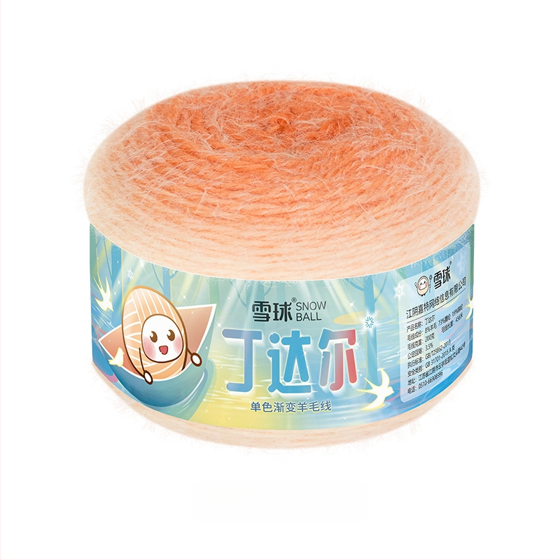Νήμα μαλλιού με μονοχρωματική διαβάθμιση για DIY βελονάκι — 200 g / 456 m, ανάμικτο μαλλί, καταγωγή Jiangyin, Jiangsu, Snowball μάρκα