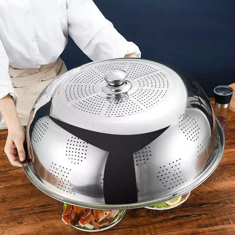 Fém edényfedél – konyhai fedő tálakhoz és ételekhez, porvédő