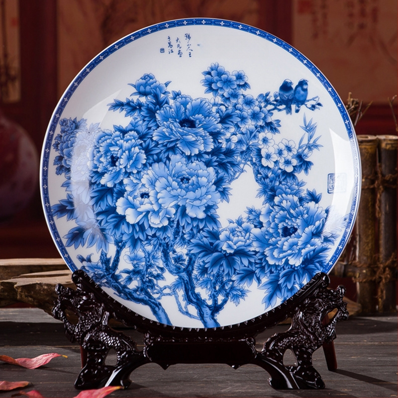 Dekoratyvinė porcelianinė lėkštė, kinų stiliaus, sieninis dekoras svetainei, amatininko kodas 21404813966