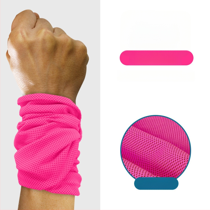 Sportinis riešo rankšluostis, poliesteris, siuvami kraštai, 145 g, greitas atvėsinimas ir džiovinimas, prakaito sugėrimas 0-5 s