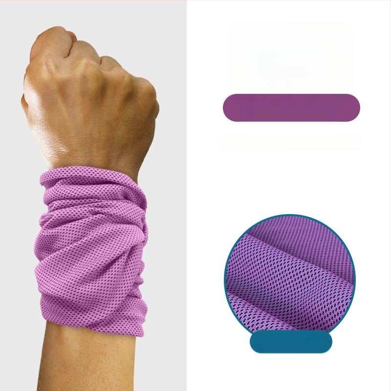 Sportinis riešo rankšluostis, poliesteris, siuvami kraštai, 145 g, greitas atvėsinimas ir džiovinimas, prakaito sugėrimas 0-5 s