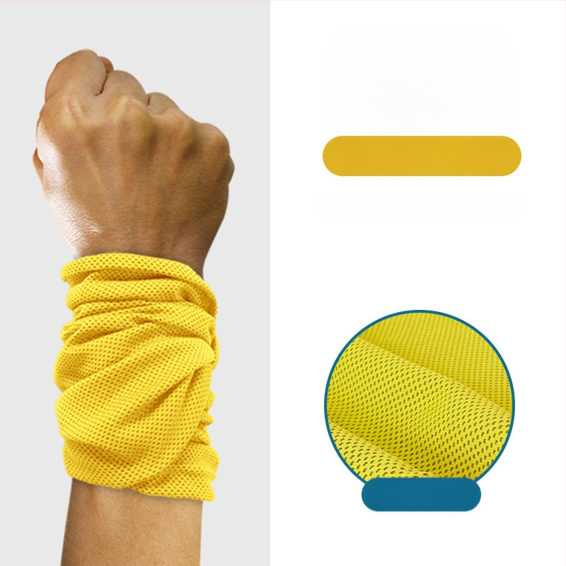 Sportinis riešo rankšluostis, poliesteris, siuvami kraštai, 145 g, greitas atvėsinimas ir džiovinimas, prakaito sugėrimas 0-5 s