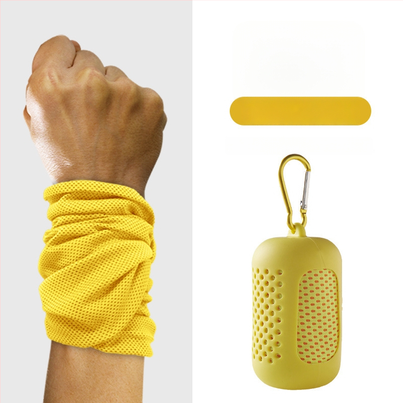 Sportinis riešo rankšluostis, poliesteris, siuvami kraštai, 145 g, greitas atvėsinimas ir džiovinimas, prakaito sugėrimas 0-5 s