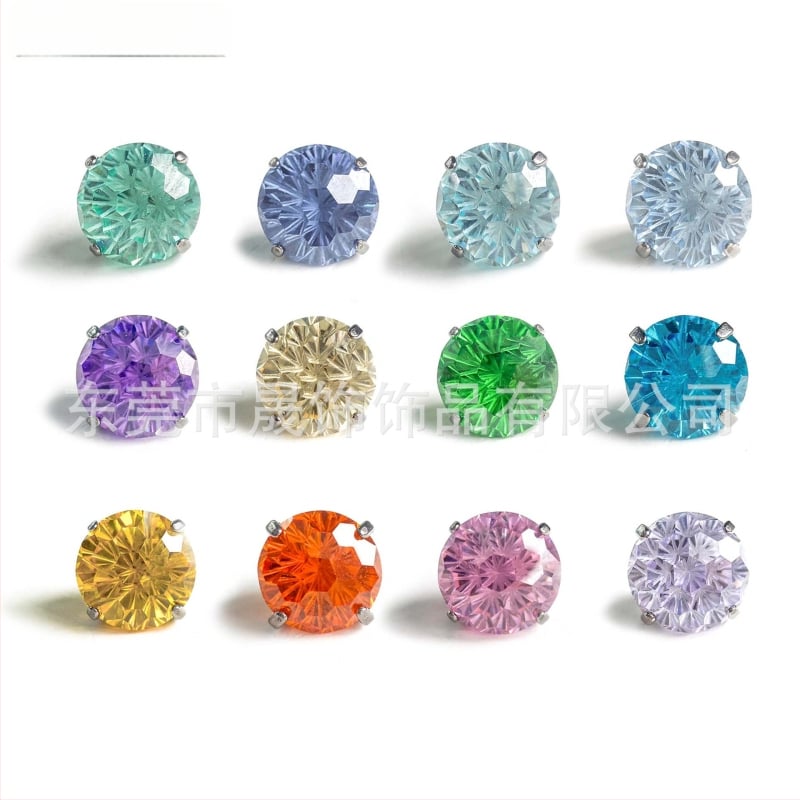 Σκουλαρίκια με σχήμα πυροτεχνημάτων, τιτάνιο G23, με ζιρκόνια, γεωμετρικός unisex σχεδιασμός