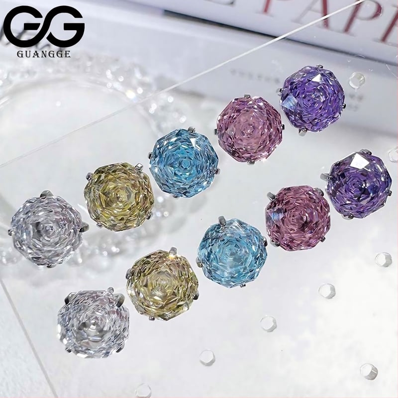 Σκουλαρίκια-καρφιά από κράμα τιτάνιου με ζιρκόν κρύσταλλο και επεξεργασία ζιρκόνια, unisex minimalist