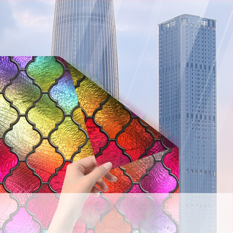 Elektrostatinis stiklo plėvelė langams - PVC medžiaga, modernus minimalistinis stilius, raštas: Kitas, pritaikoma apdaila