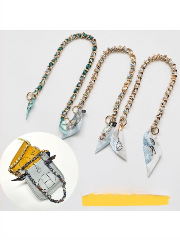 Metalo grandinė pečių diržas maišui — Golden tortoise, gėlių raštas, gatvės stilius