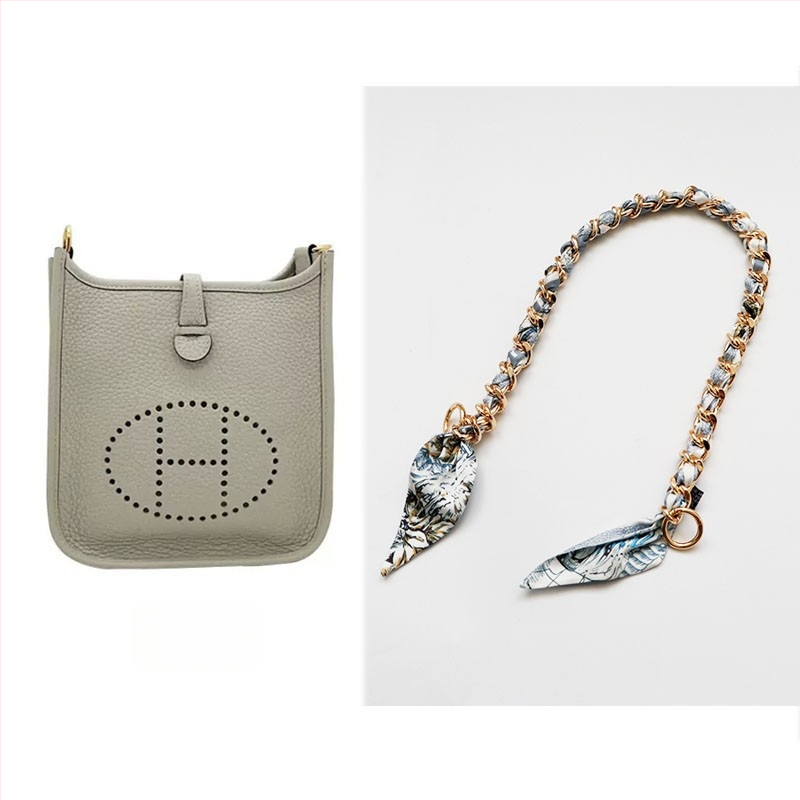 Metalo grandinė pečių diržas maišui — Golden tortoise, gėlių raštas, gatvės stilius