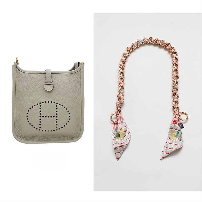 Metalo grandinė pečių diržas maišui — Golden tortoise, gėlių raštas, gatvės stilius