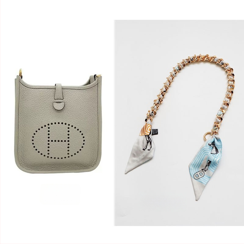 Metalo grandinė pečių diržas maišui — Golden tortoise, gėlių raštas, gatvės stilius