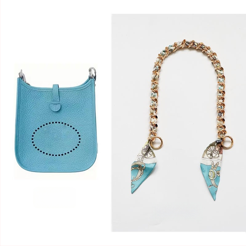 Metalo grandinė pečių diržas maišui — Golden tortoise, gėlių raštas, gatvės stilius