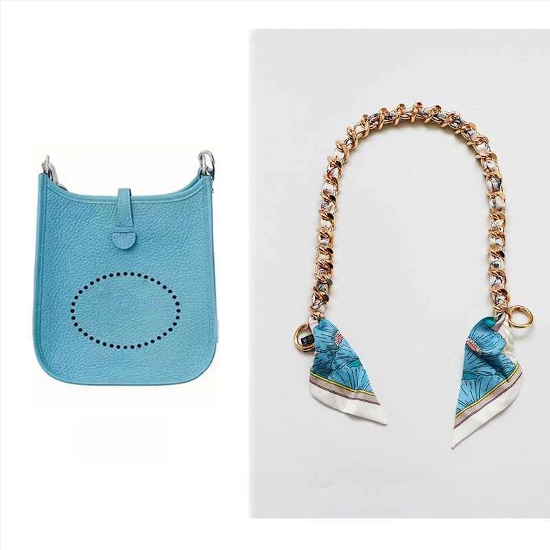 Metalo grandinė pečių diržas maišui — Golden tortoise, gėlių raštas, gatvės stilius