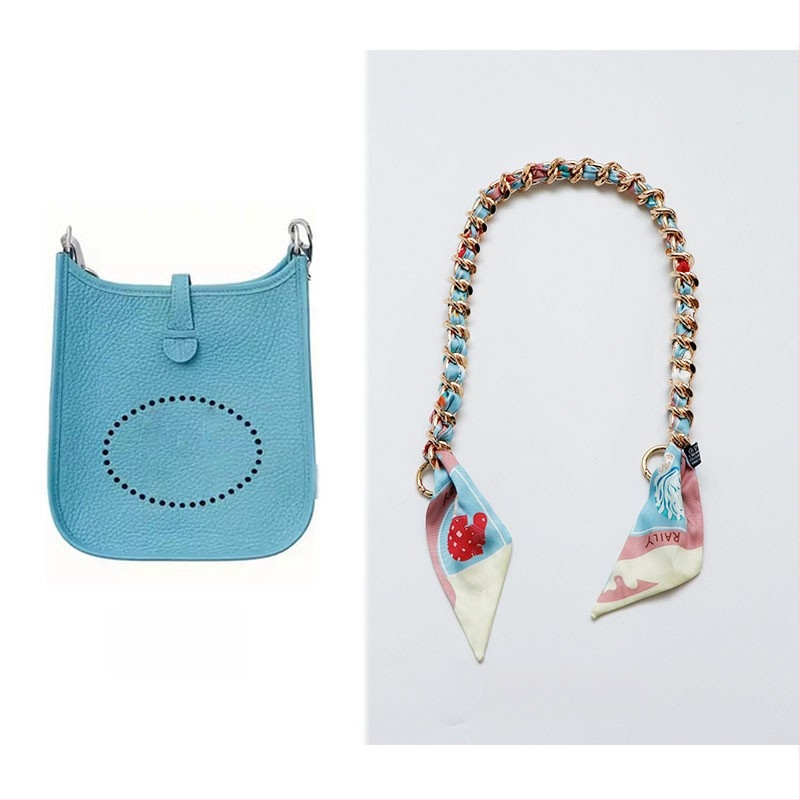 Metalo grandinė pečių diržas maišui — Golden tortoise, gėlių raštas, gatvės stilius