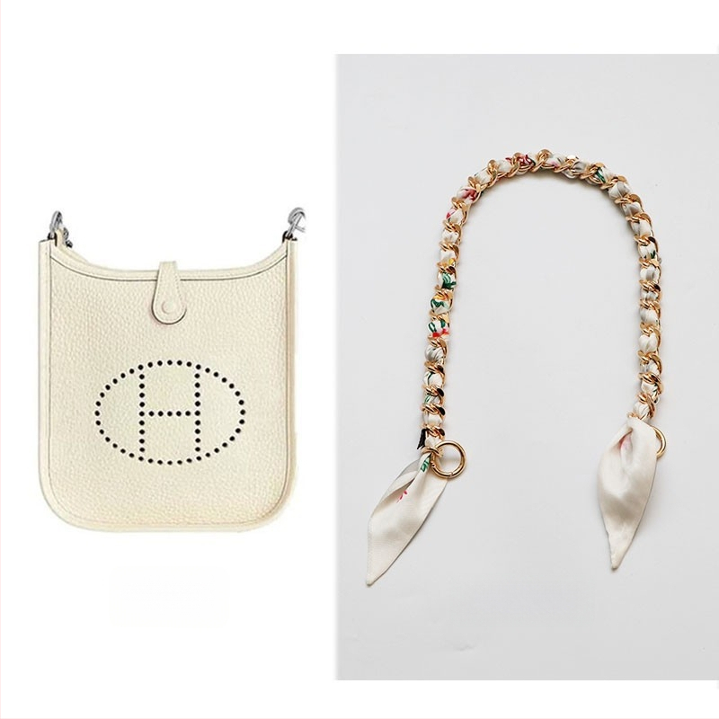 Metalo grandinė pečių diržas maišui — Golden tortoise, gėlių raštas, gatvės stilius