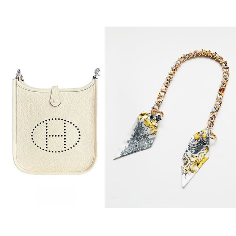 Metalo grandinė pečių diržas maišui — Golden tortoise, gėlių raštas, gatvės stilius