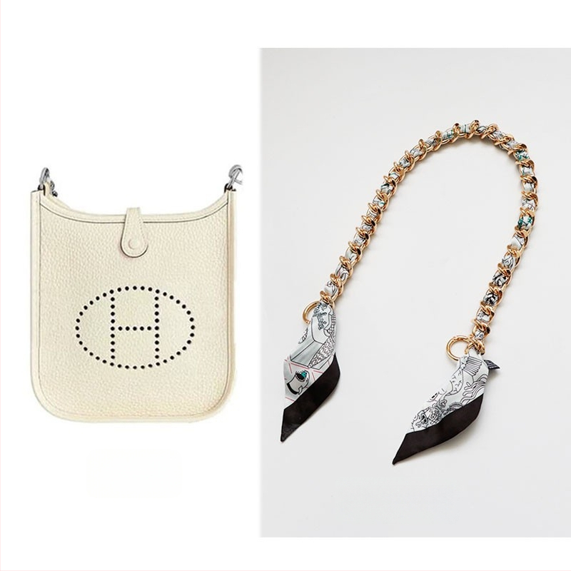 Metalo grandinė pečių diržas maišui — Golden tortoise, gėlių raštas, gatvės stilius