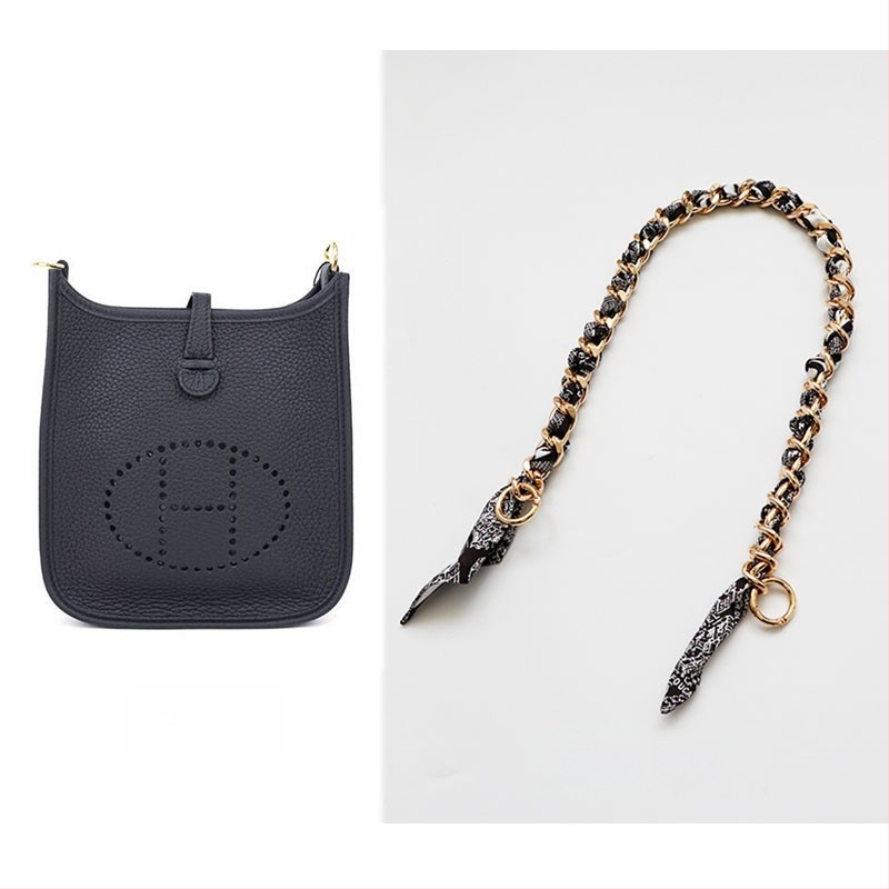 Metalo grandinė pečių diržas maišui — Golden tortoise, gėlių raštas, gatvės stilius