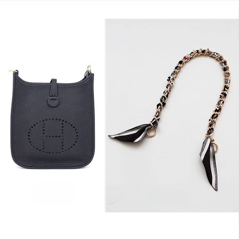 Metalo grandinė pečių diržas maišui — Golden tortoise, gėlių raštas, gatvės stilius