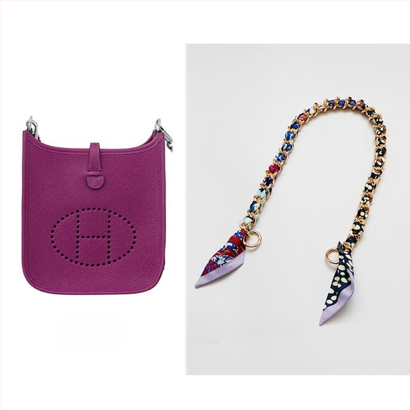 Metalo grandinė pečių diržas maišui — Golden tortoise, gėlių raštas, gatvės stilius