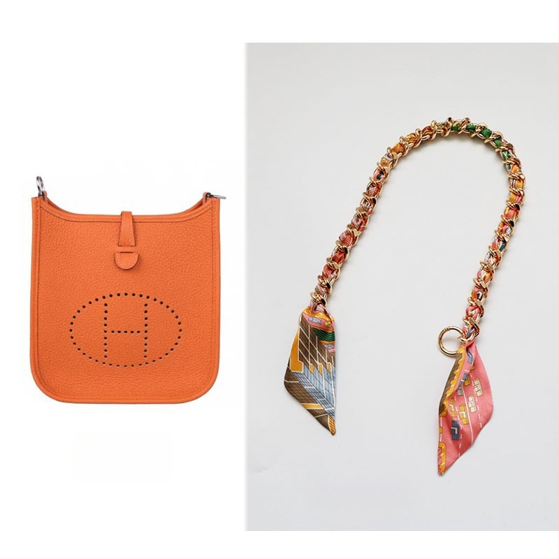 Metalo grandinė pečių diržas maišui — Golden tortoise, gėlių raštas, gatvės stilius