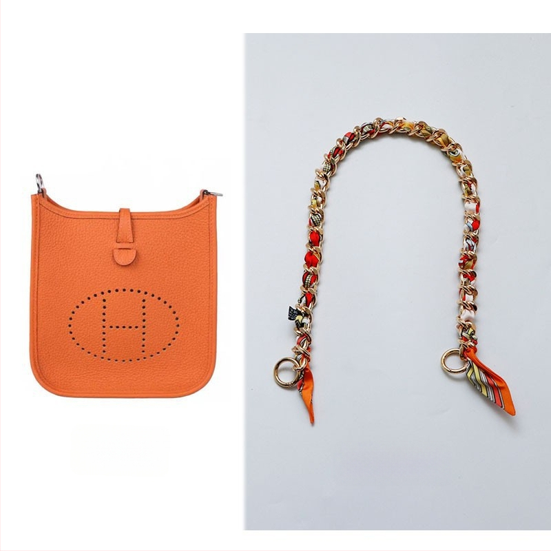 Metalo grandinė pečių diržas maišui — Golden tortoise, gėlių raštas, gatvės stilius