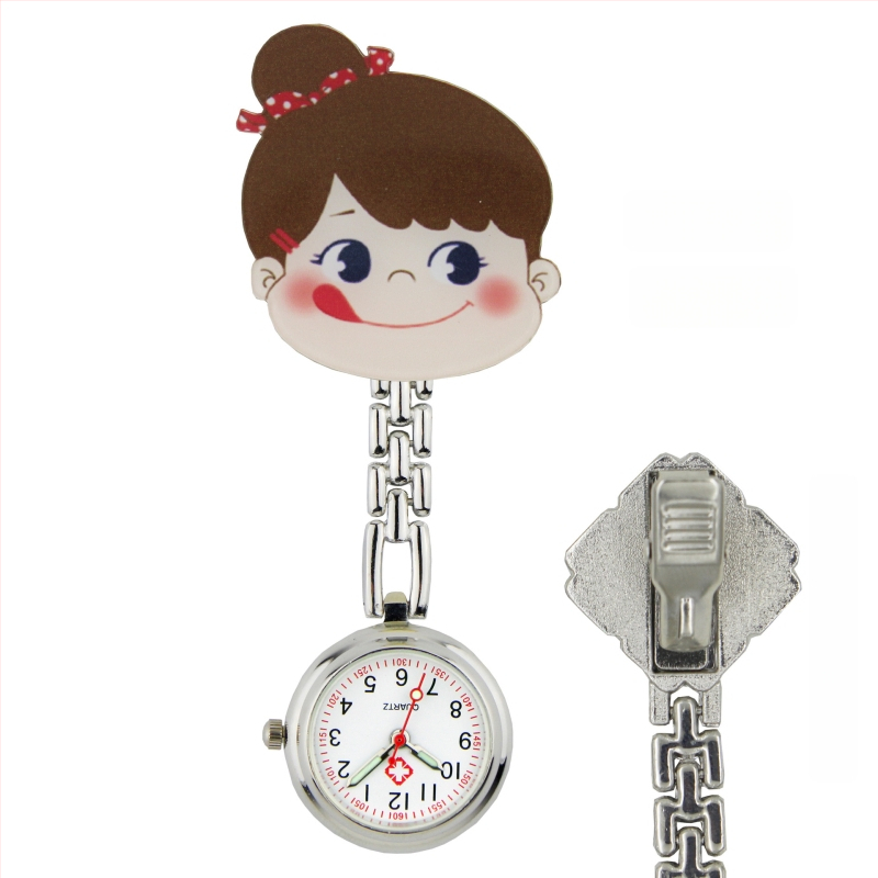 Slaugytojos karikatūrinis laikrodis su kvarcinio judėjimu, cinko lydinio korpuss ir apyrankė, apvalus laikrodis