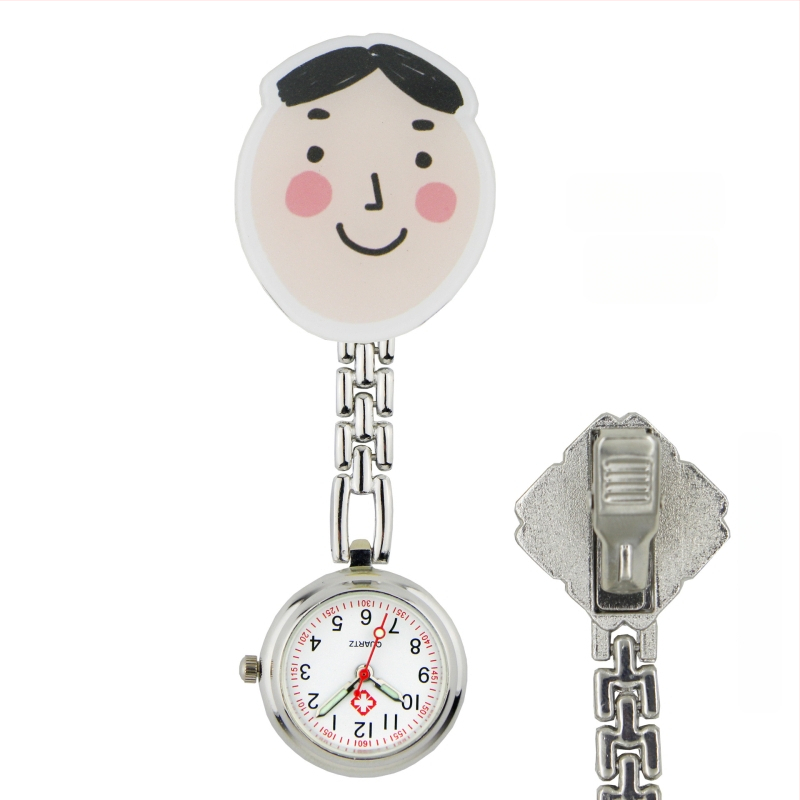 Slaugytojos karikatūrinis laikrodis su kvarcinio judėjimu, cinko lydinio korpuss ir apyrankė, apvalus laikrodis