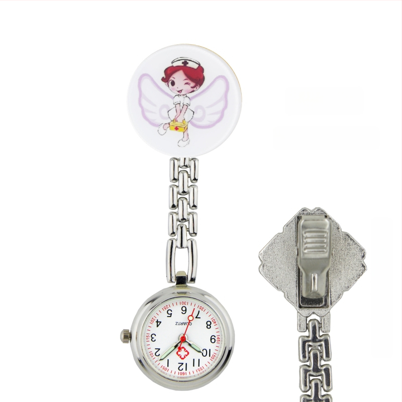 Slaugytojos karikatūrinis laikrodis su kvarcinio judėjimu, cinko lydinio korpuss ir apyrankė, apvalus laikrodis