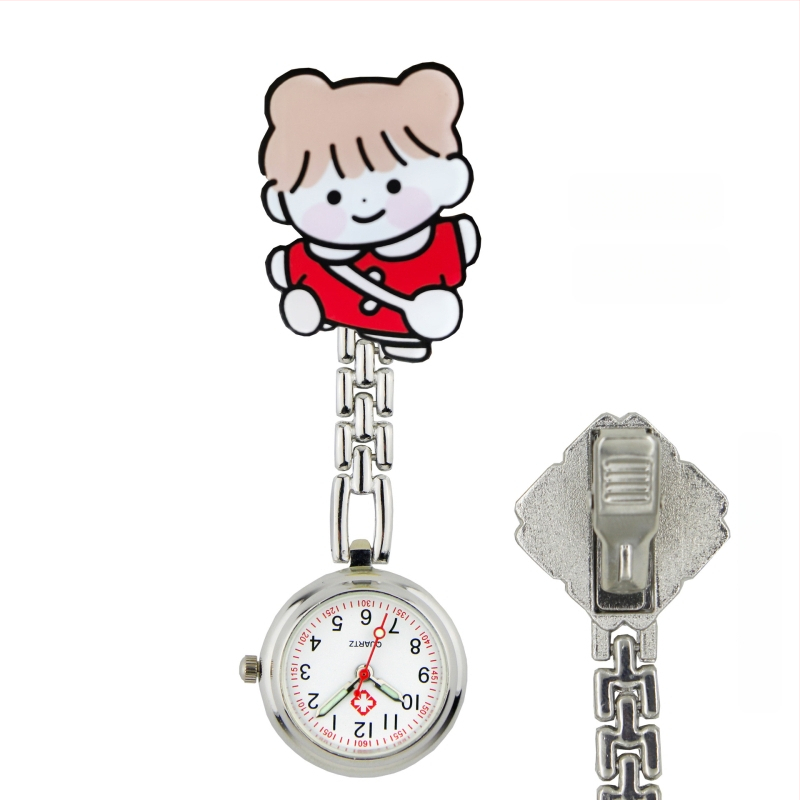 Slaugytojos karikatūrinis laikrodis su kvarcinio judėjimu, cinko lydinio korpuss ir apyrankė, apvalus laikrodis