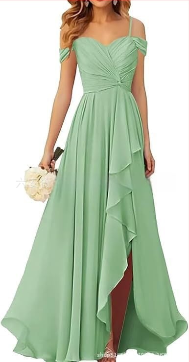 Вечерна рокля с презрамки тип потник, без ръкав, дълга пола, плисирана, полиестер