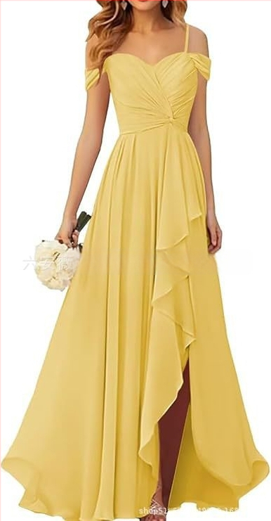 Вечерна рокля с презрамки тип потник, без ръкав, дълга пола, плисирана, полиестер