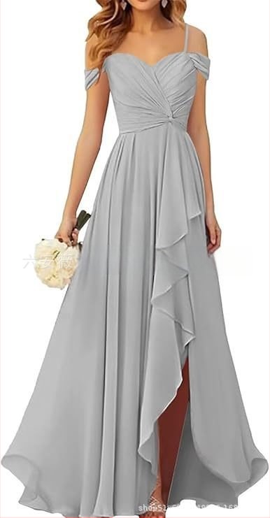 Вечерна рокля с презрамки тип потник, без ръкав, дълга пола, плисирана, полиестер