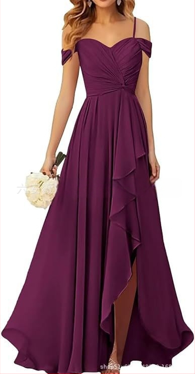 Вечерна рокля с презрамки тип потник, без ръкав, дълга пола, плисирана, полиестер