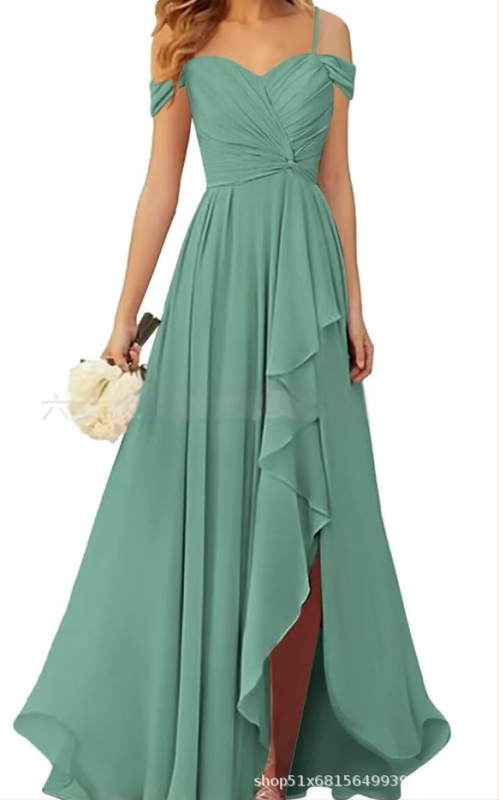 Вечерна рокля с презрамки тип потник, без ръкав, дълга пола, плисирана, полиестер