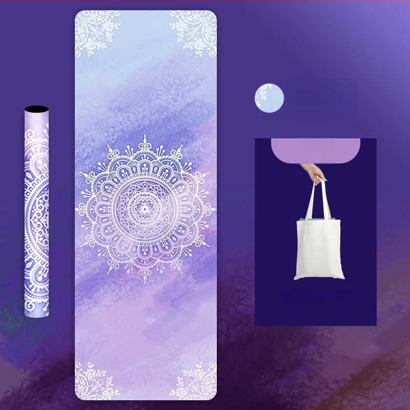 Deerskin velūra joga paklāja dvielis – 1,5 mm biezums, neslīdošs, saliekams, dabiskā gumija