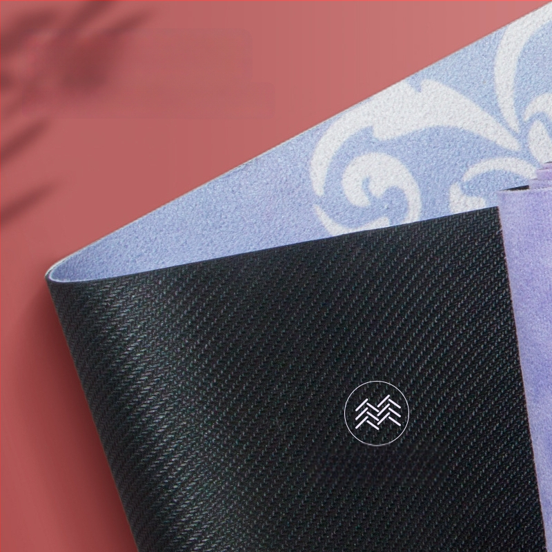 Deerskin velūra joga paklāja dvielis – 1,5 mm biezums, neslīdošs, saliekams, dabiskā gumija