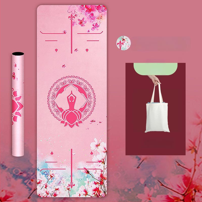 Deerskin velūra joga paklāja dvielis – 1,5 mm biezums, neslīdošs, saliekams, dabiskā gumija