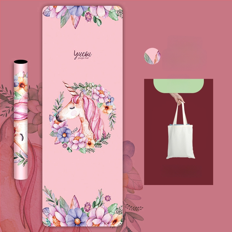 Deerskin velūra joga paklāja dvielis – 1,5 mm biezums, neslīdošs, saliekams, dabiskā gumija