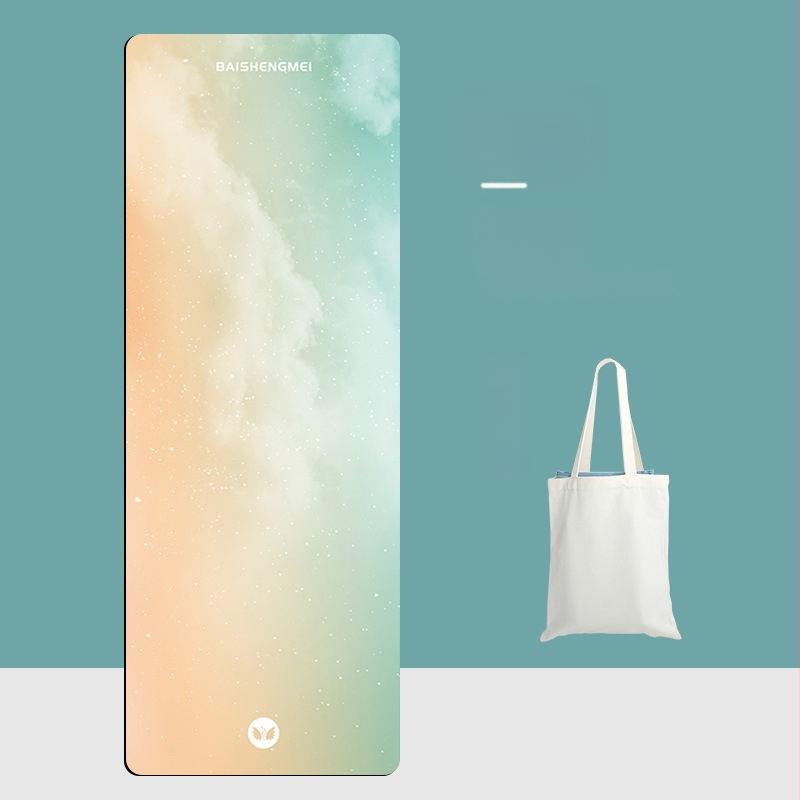 Deerskin velūra joga paklāja dvielis – 1,5 mm biezums, neslīdošs, saliekams, dabiskā gumija