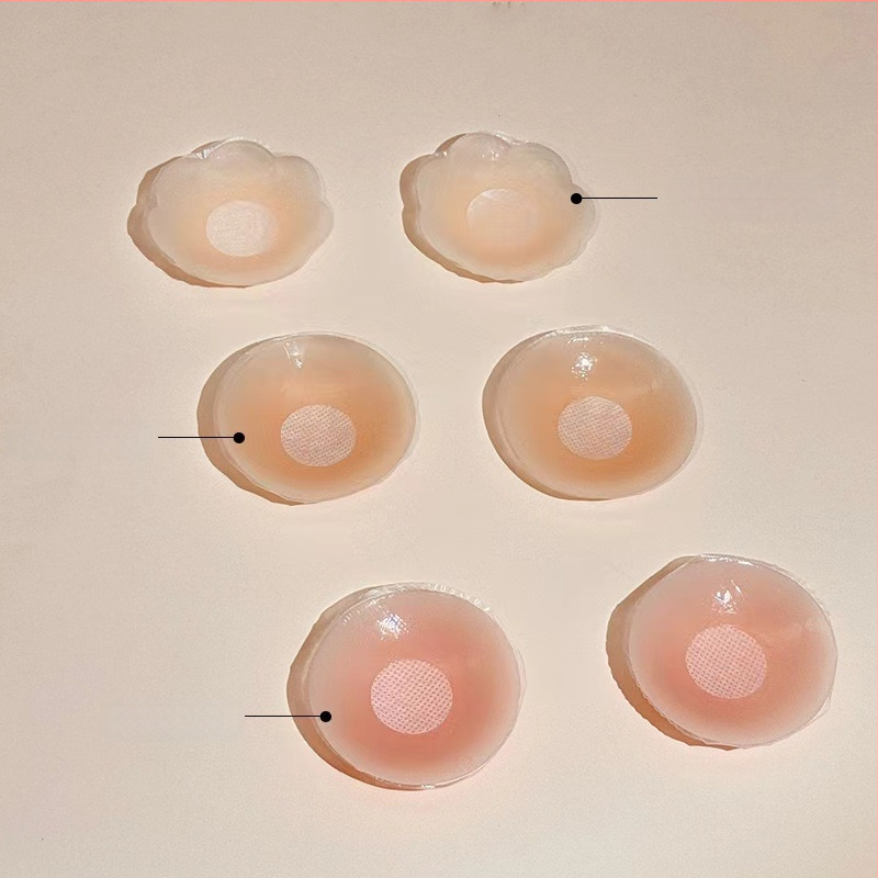 Силиконови невидими лепенки за бюст, ултра тънки, прозрачни, форма осемлистни цветя