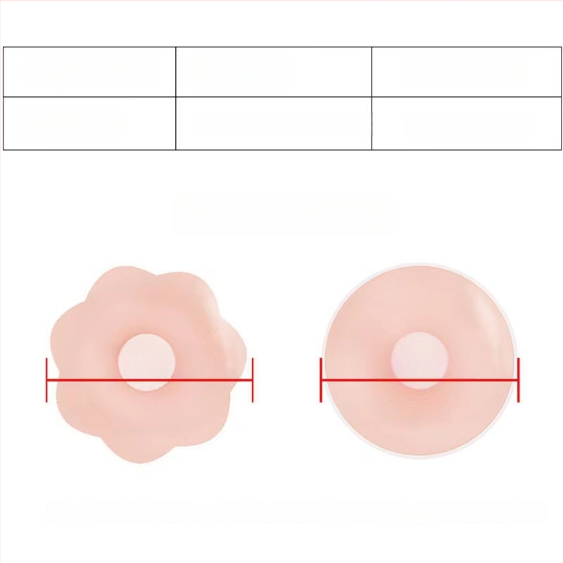 Силиконови невидими лепенки за бюст, ултра тънки, прозрачни, форма осемлистни цветя